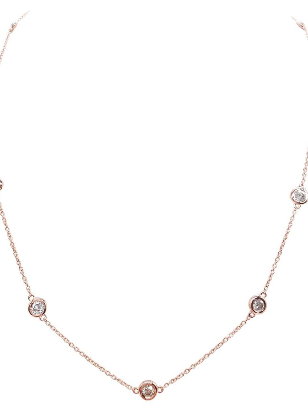 PRICE TO SELL- NO OFFERS, 1.48ct Natural diamonds Necklace in 14K Rose Gold